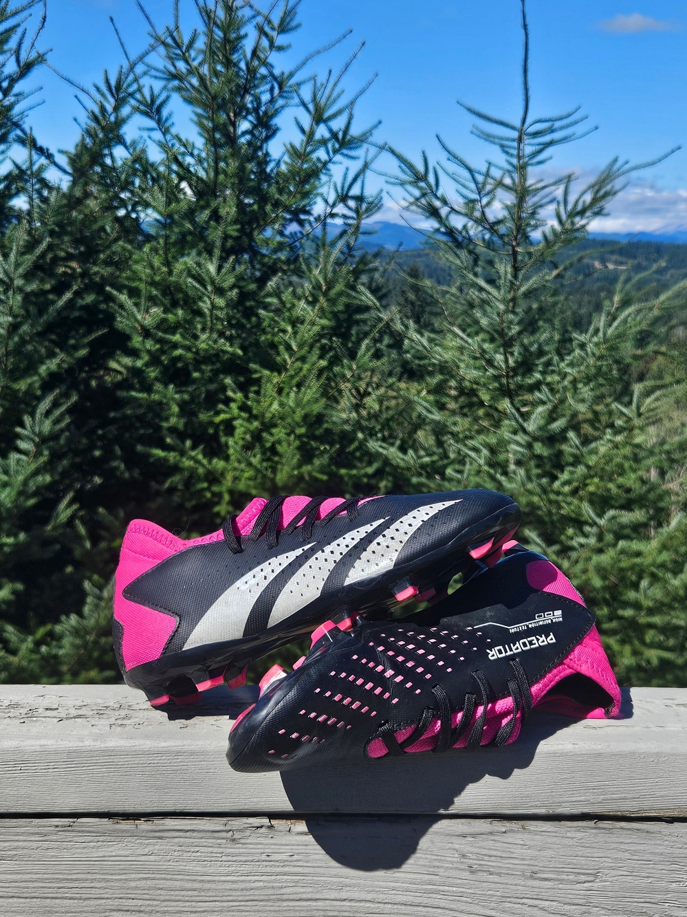 Adidas Predator Kids Size 3 Black Pink Soccer Cleats FG